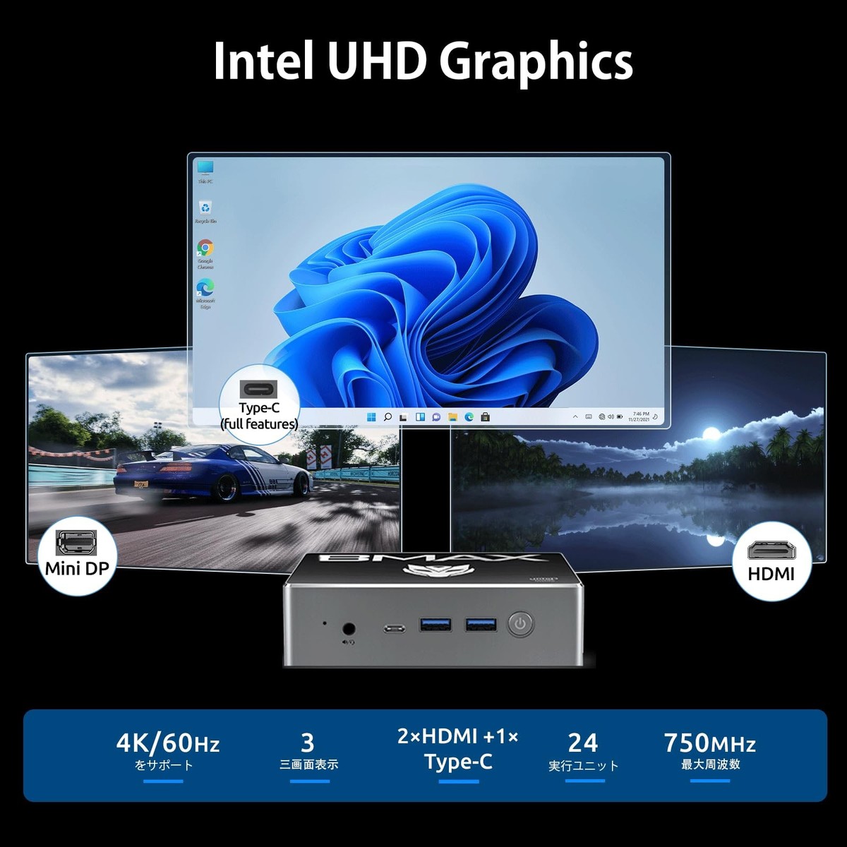 【新品】BMAX ミニPC N100 16GB DDR4 512GB Amazon.co.jp: BMAX ミニPC Intel 12世代N100 16GB DDR4 512GB