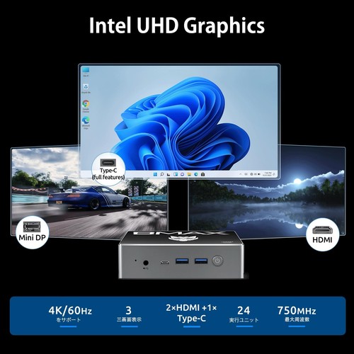 BMAX Mini PC 16GB DDR4 512GB SSD Intel N100 Linux/win 11 Pro mini PC Max 3.4GHz - Picture 4 of 8