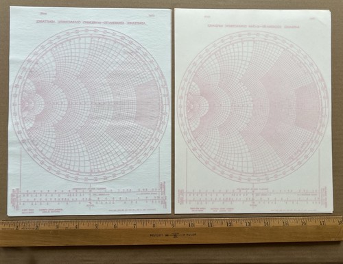 Lot of 10 Vintage 1944 General Radio Smith Charts Impedance & Admittance - Picture 8 of 13