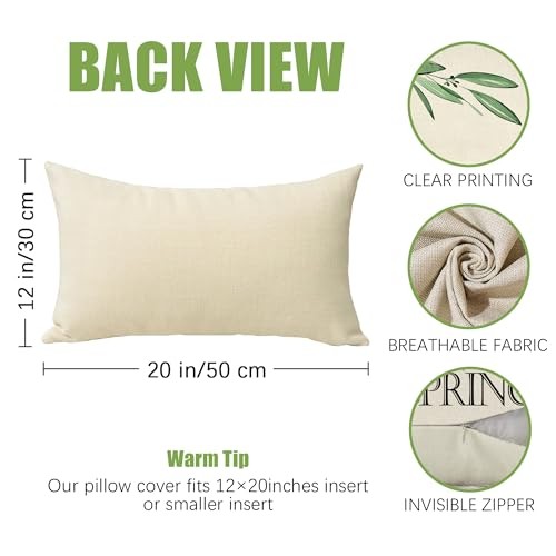 Hello Spring Lumbar Decorative Rectangle Pillow Cover 12 x 20, Pansy Flower - Picture 2 of 6