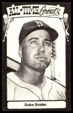 1973-80 TCMA All Time Greats Postcard Duke Snider Brooklyn Dodgers Y8179