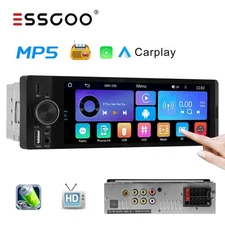 6.36" Single Din Car Stereo Wireless CarPlay Android Auto Radio Bluetooth MP5 FM