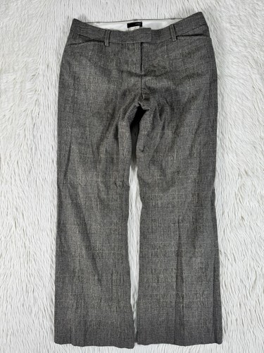 J.Crew Black White Checked Flat Front Mid-Rise Bootcut Dress Pants Women's 8P - Picture 3 of 24