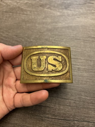 Vintage US Indian Wars Gürtelschnalle umgebaut Messing - Bild 4 von 11