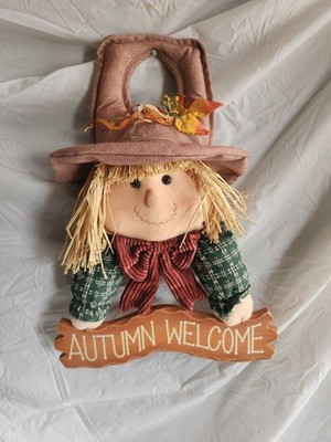 Plush Scarecrow Door Knob Hanger ''Autumn Welcome'' Decoration by Prima Creations 
