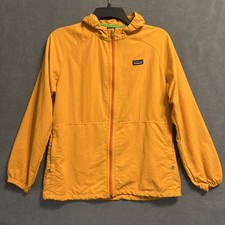 Patagonia Kids Baggies Windbreaker Jacket Hooded Youth Size L Orange Lightweight