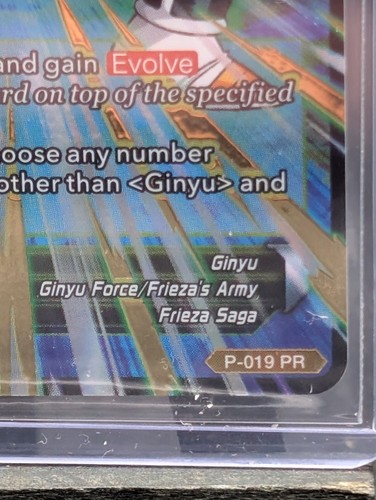 Ginyu El Confiable Capitán P-019 SELLO DORADO Lámina Dragon Ball Super Juego de Cartas - Imagen 2 de 3