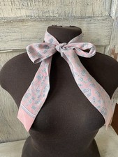 Vtg. Ginnie Johansen 1985 Pink Paisley 100 Silk Skinny Rectangular Scarf
