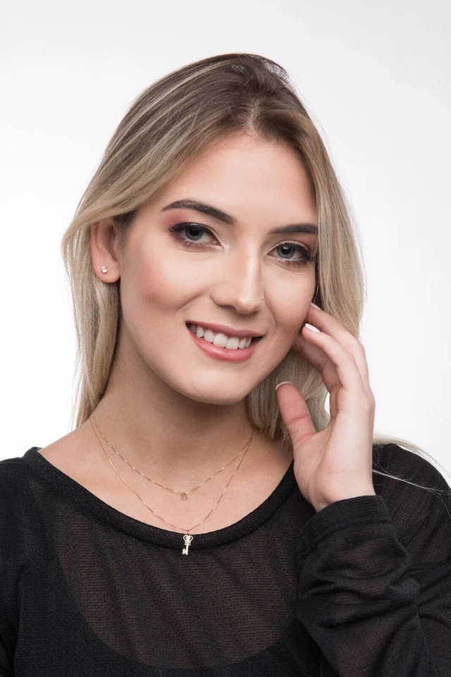 14k твердого золота ключ сердца кубический цирконий подвеска женщин подростков - Изображение 2 из 4