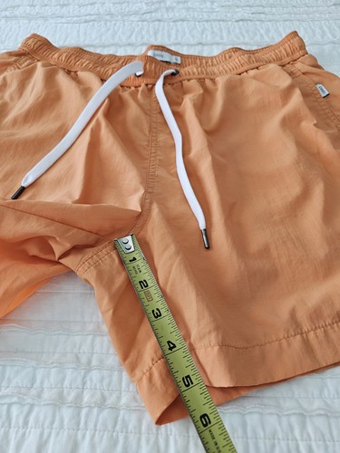 Onia The Charles Swim Trunks Men's Size XL Orange Liner Zip Pocket 5" Inseam - Picture 6 of 13