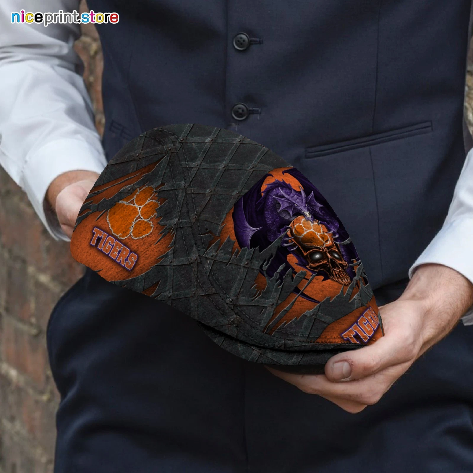 Clemson Team Tigers Jeff Cap Tigers Driver Cap Camo Hat Flat Cap for Men