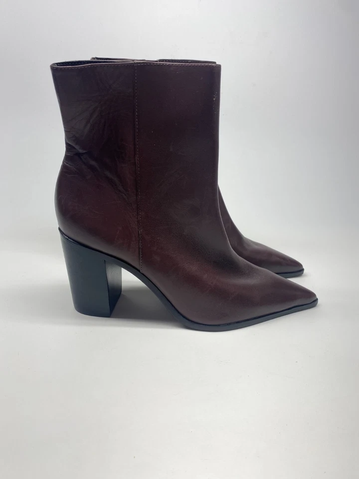 Botín Schutz para mujer Mikki de cuero marrón punta puntiaguda bloque talla 8 Foto 4 de 4