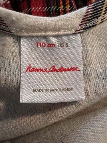 Hannah Andersson Langarmkleid Mädchen Größe 110 (5) kariert Fit & Flare - Bild 5 von 7