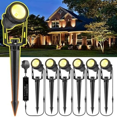 GreenClick Gartenstrahler Netzbetrieben, 1600LM LED Garten Erdspieß Leuchten mit