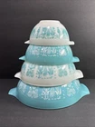 Pyrex Set of 4 Amish Butterprint Cinderella nesting Bowls VTG 441 442 443 444