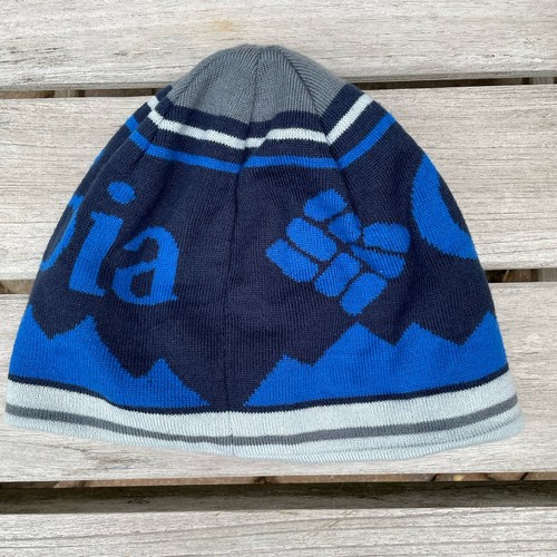 Columbia Omni-Heat Adult O/S Beanie Blue Gray Knit Outwear Athletic Mountains - Picture 3 of 11