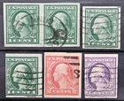 US Stamp 1916-17 Washington Imperf Collection Scott # 481/484 Used