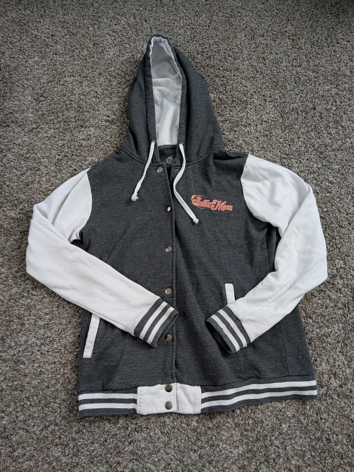 Sailor Moon аниме толстовка с капюшоном толстовка на пуговицах с капюшоном XL серый белый - Изображение 2 из 4