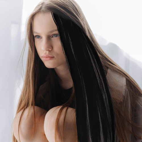 4 Pcs Black Long Straight Synthetic Hair Extensions Clip In Hairpieces - Bild 10 von 12