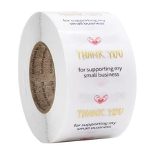 CuteBox Company 500pc 1” "Thank You For Supporting My Small Business" Stickers