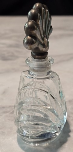 VINTAGE INTERNATIONAL SILVER CO PERFUME BOTTLE W/ FAN TOP - Picture 7 of 14