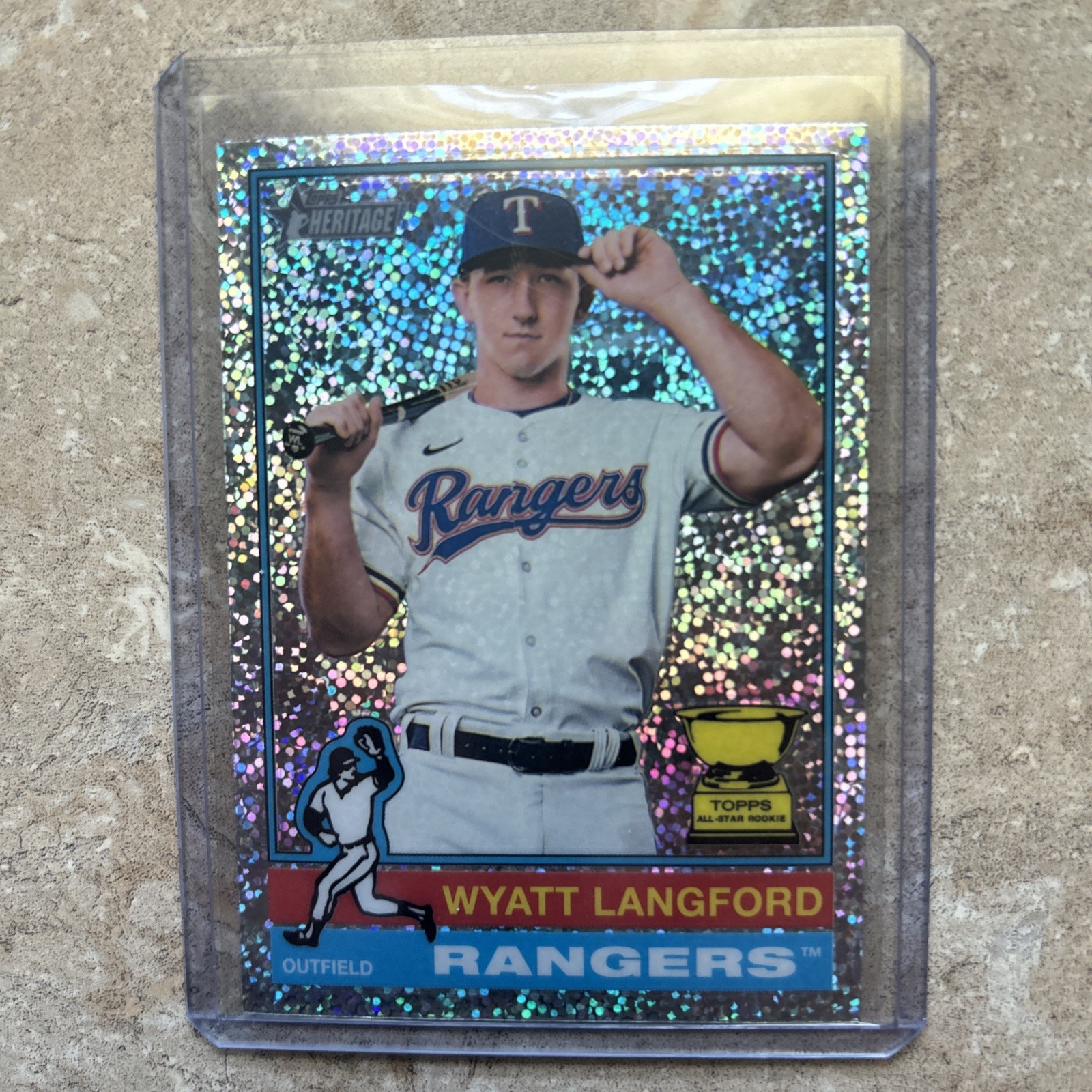 2025 Heritage Topps Silver Sparkle Chrome Wyatt Langford #29
