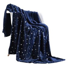  Throw Blanket, Ultra Soft Thick Microplush Bed Blanket, All Twin Navy Blue