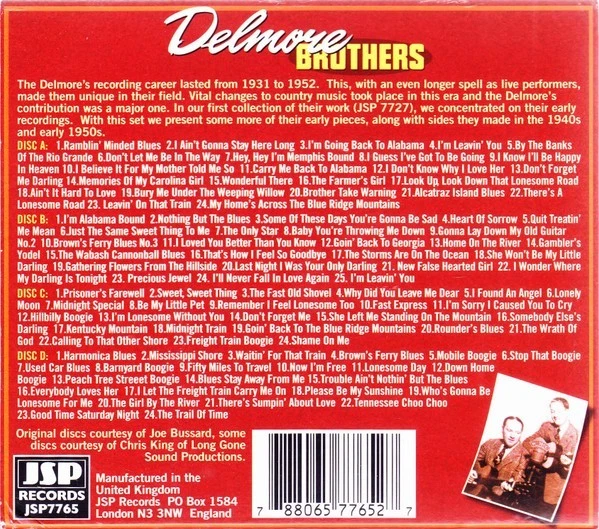 Delmore Brothers Later Years Volume 2 1933-1952 4-CD Box Set NEW SEALED Country - Image 2 of 4