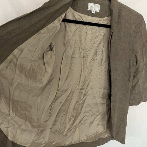 Alberto Makali Beige Linen Open Cardigan Size Medium - Picture 4 of 8