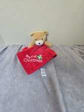 Little Me Teddy Bear Lovey My First Christmas Plush Red Security Blanket