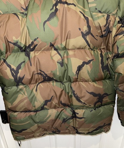 POLO Ralph Lauren Camo Print Puffer Jacket Coat Medium M (NO Hood) Orange Logo - Picture 7 of 18