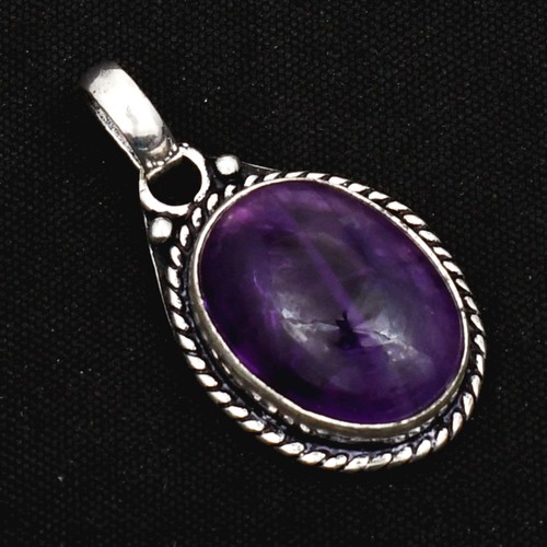 Amethyst Edelstein ethnische Handarbeit Anhänger Schmuck Geschenk für Mädchen 1,12" PP-6893
