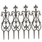 Sungmor Cast Iron Garden Edging Border, Flower Bed Landscape Picket Fence Panels