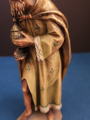 ANRI Italien HOLZ Schnitzerei K. KUOLT Gold vergoldet BALTHAZAR König WEISER MANN 5 1/2" groß - Bild 16 von 18