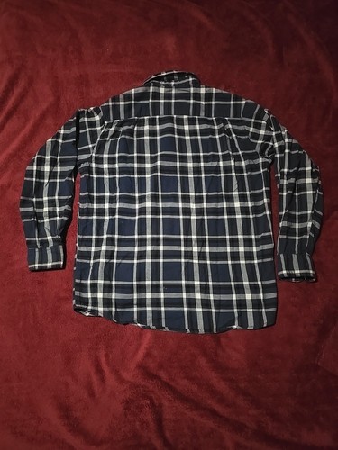 Wrangler Camicia Uomo Flanella M Blu Plaid Bottoni 100% Cotone Western Workwear - Foto 6 di 9