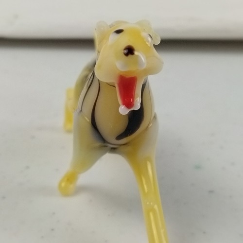 Vintage Hand Blown Glass Tiger Snarling Striped Curl Tail Standing Kitsch Decor - Picture 7 of 10