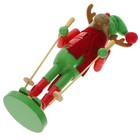Christmas Skiing Nutcracker Decoration Wooden Nutcracker Xmas Tabletop Ornament