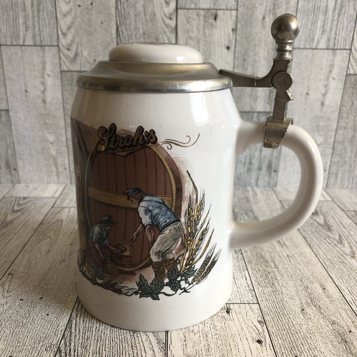 Vintage Stroh's Bavaria Collection III Bierstein mit Zinndeckel #08403 - Bild 7 von 15