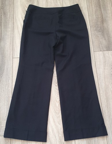 Womens Ann Taylor Navy Lined Trousers Turn-up Buttons Stretch-UK12 (W32" x L29") - Picture 3 of 14