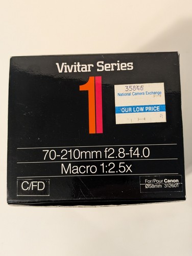 Vivitar Series 1 70-210mm f2.8-f4.0 Macro 1:2.5x Lens Canon FD Mount - Picture 14 of 19