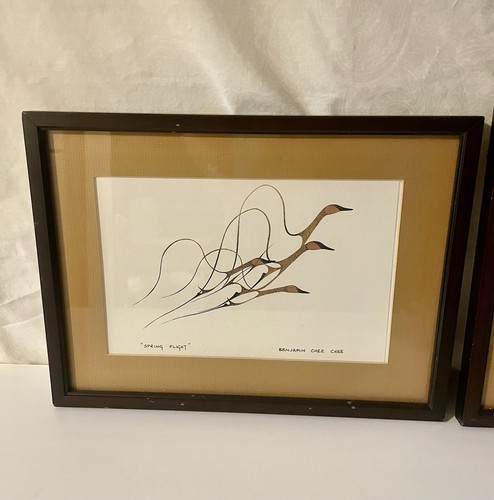 Vintage MCM Framed Art Prints Benjamin Chee Chee "Spring Flight" & "Friends" - Picture 2 of 13