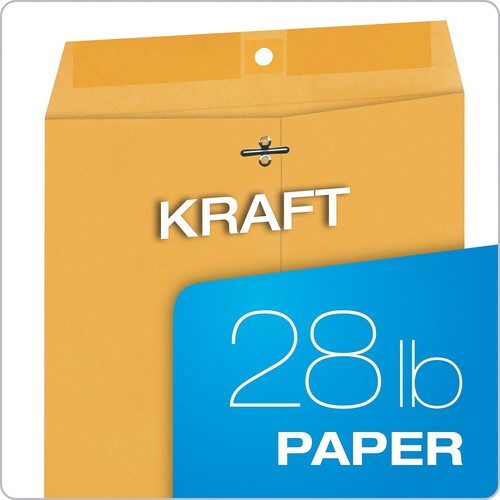 Quality Park Clasp Envelope 9 x 12 28lb Brown Kraft 100/Box 37890 - Picture 5 of 7