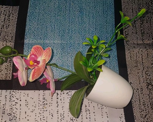 Künstliche Blume Orchidee Im Topf Neu Rosa - Bild 2 von 2