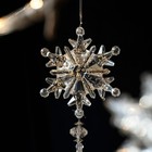 Snowflake Acrylic Hanging Ornament for Tree and Glass Holiday Decoration