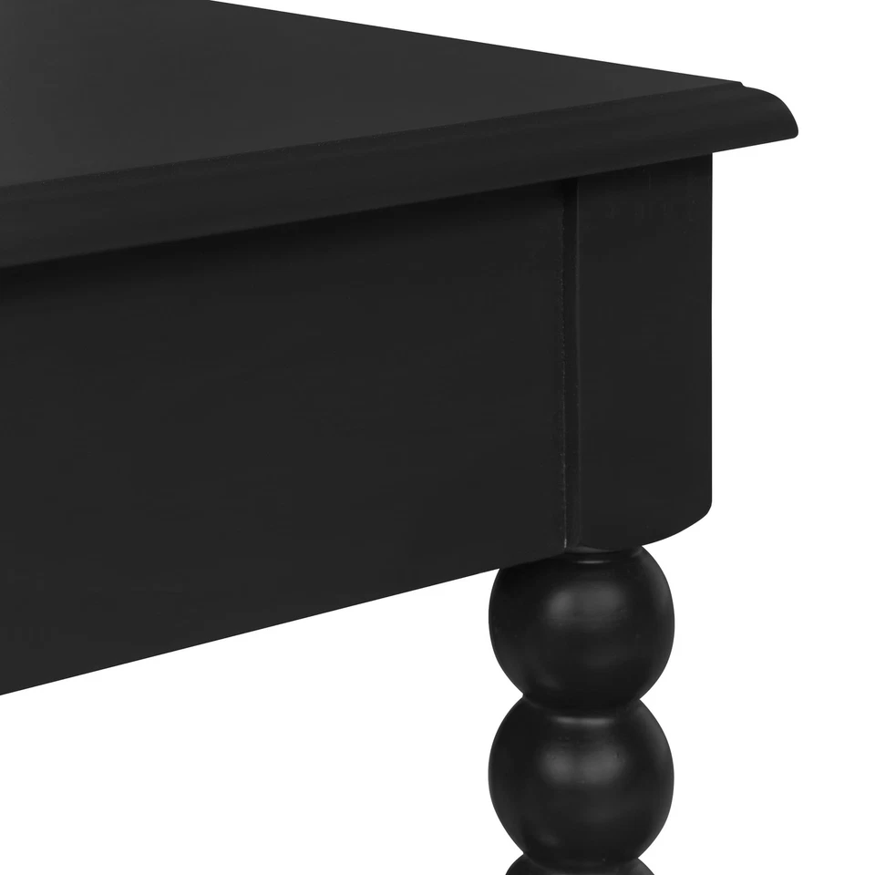 Mesa estilo cabaña Elise con patas de husillo, estante de almacenamiento abierto, mesa auxiliar, B... Foto 4 de 4