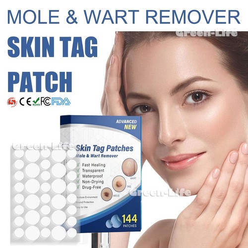 144 Pcs Skin Tag Remover Patches Effective Mole Wart Removal Sticker Quick Pad - Bild 1 von 13