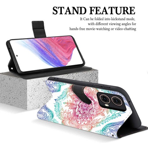 Funda de cuero para teléfono Motorola Moto G15 G56 E14 G85 G55 G34 patrón retro - Imagen 55 de 72