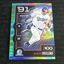 2025 Bowman Chrome Scouts Top 100 #BTP-91 Alex Freeland Los Angeles Dodgers