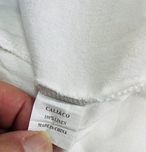 Cali&Co 100% Linen Tunic Midi Dress Women’s Size 2XL White Flared Cottage. - Picture 9 of 9
