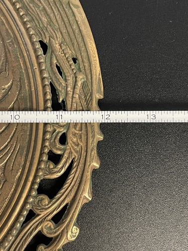 Large Vintage Brass Wall Hanging Decor GOOD FORTUNE 12” Asian Chinese Set Of 2 - Picture 5 of 5